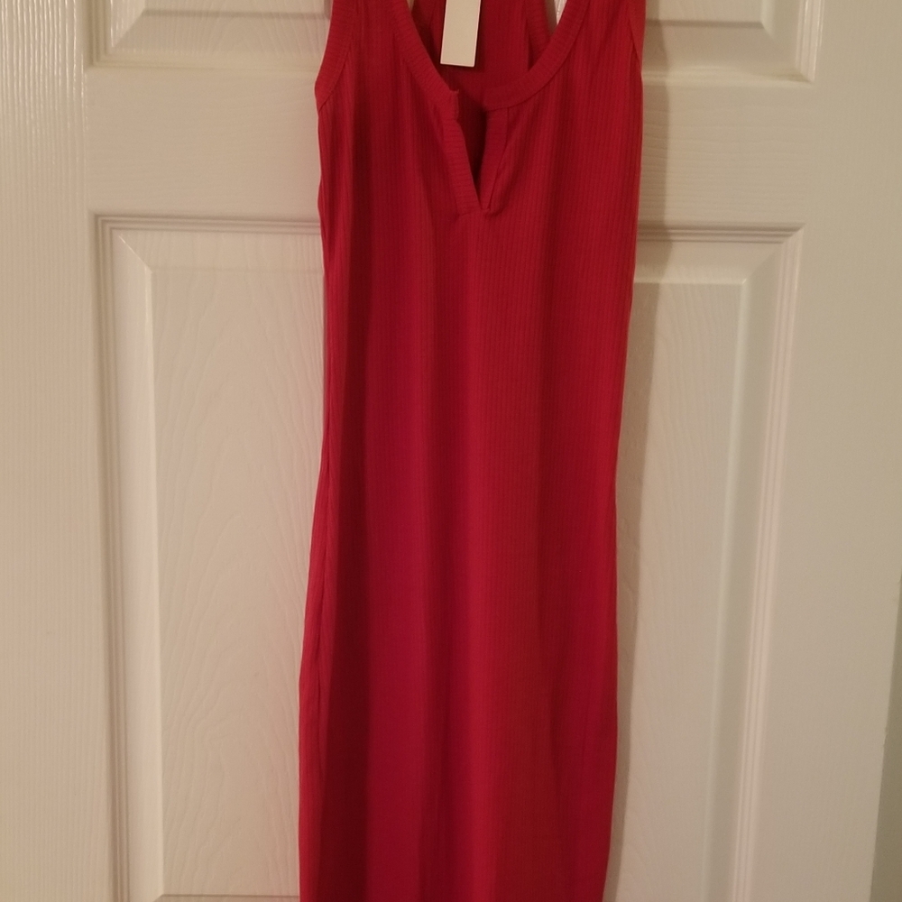Ribbed Bodycon Midi Dress - size Large